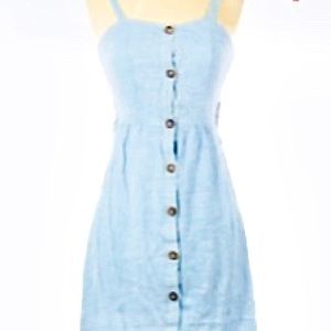 Sienna Sky Midi Cotten Linen-Look Tie Sun Dress